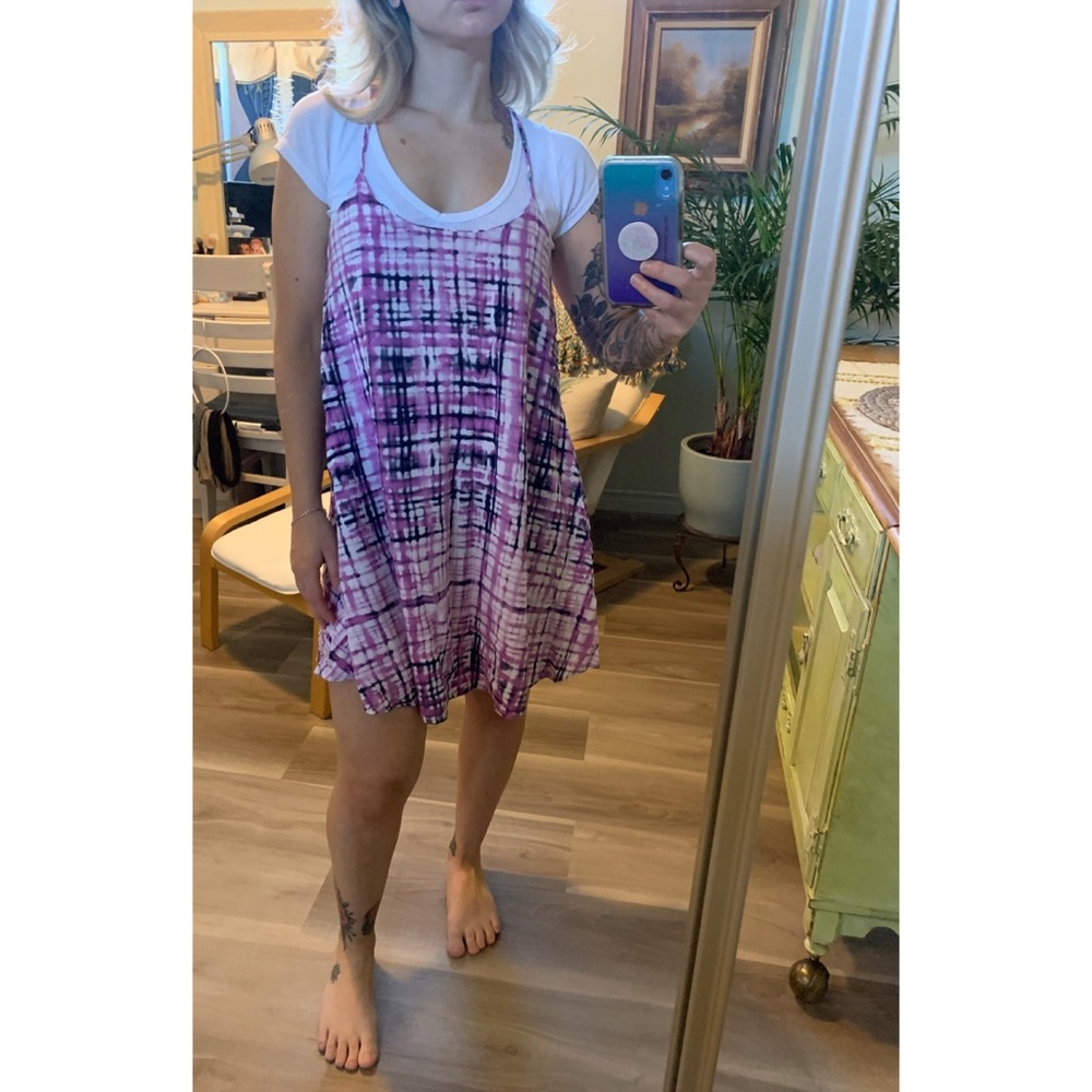 XS, Rebel Rogue, purple tie dye a-line beach dress